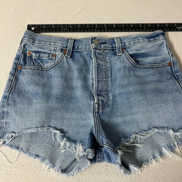 Levi's 501 Jean Shorts Womens 29 Blue - Picture 10 of 12